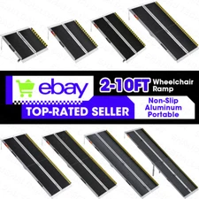 2-10ft Folding Aluminum Wheelchair Ramp Portable Mobility Scooter Non-Slip 600LB