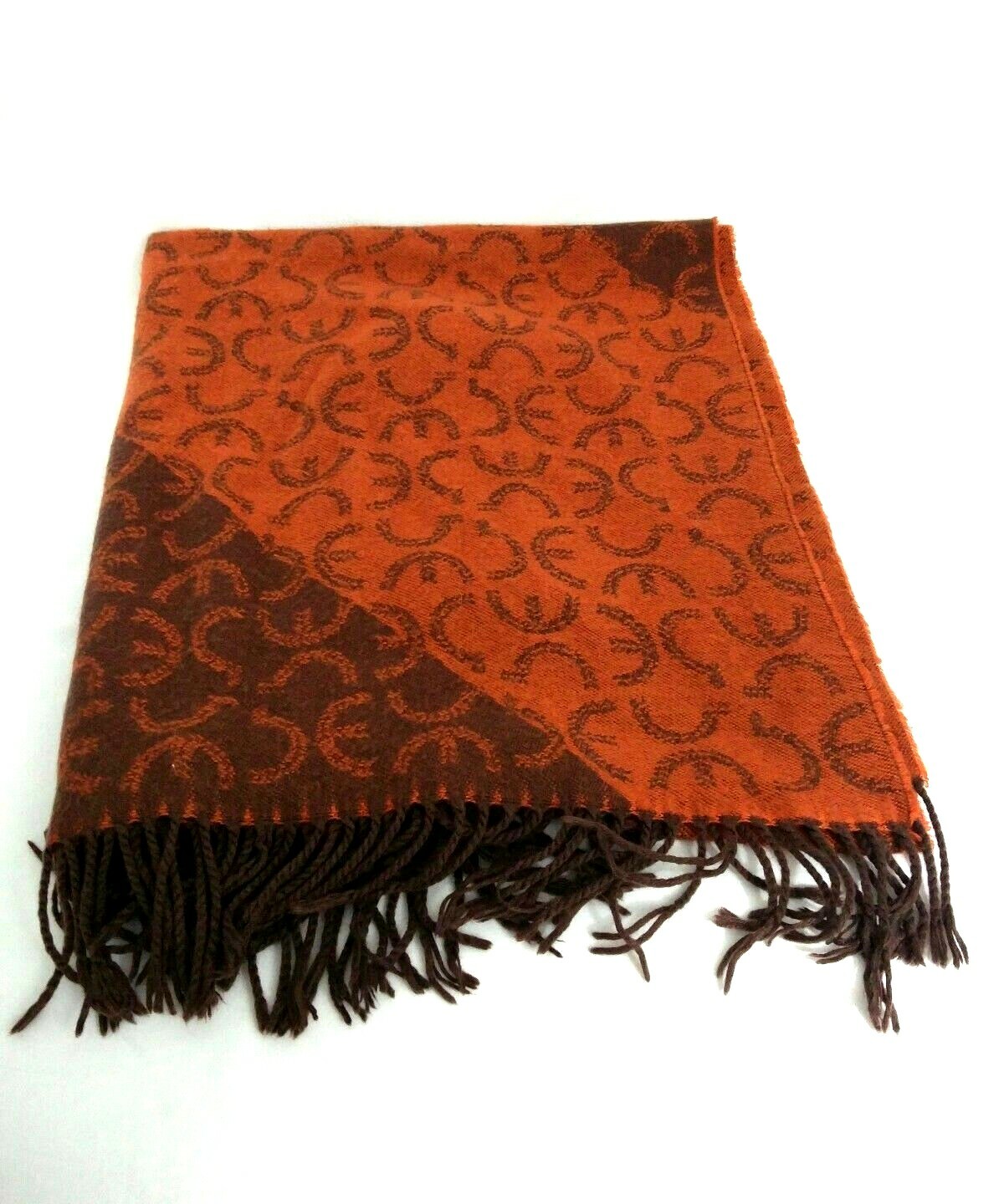 Perry Ellis Large Rectangular Brown Orange Fall W… - image 7