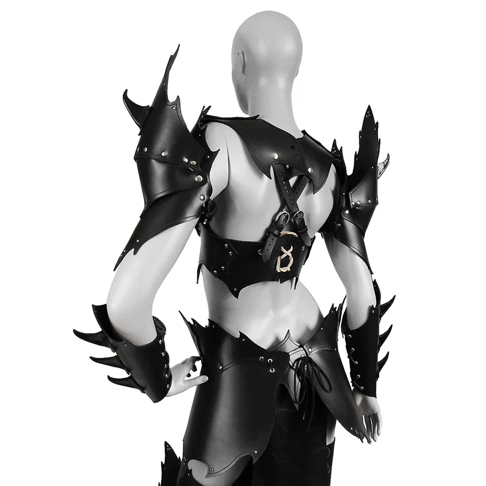 Halloween Real leather Lady Elf Warrior Armor medieval theatrical Larp Armor - Image 4 of 4