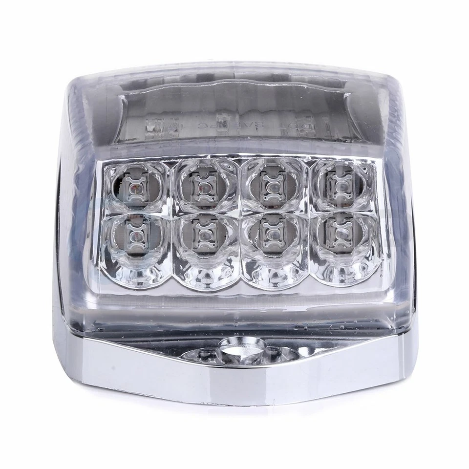 5x Luz de techo marcadora de cabina LED ámbar transparente 17 para semirremolque Peterbilt cromada 12v Foto 3 de 4