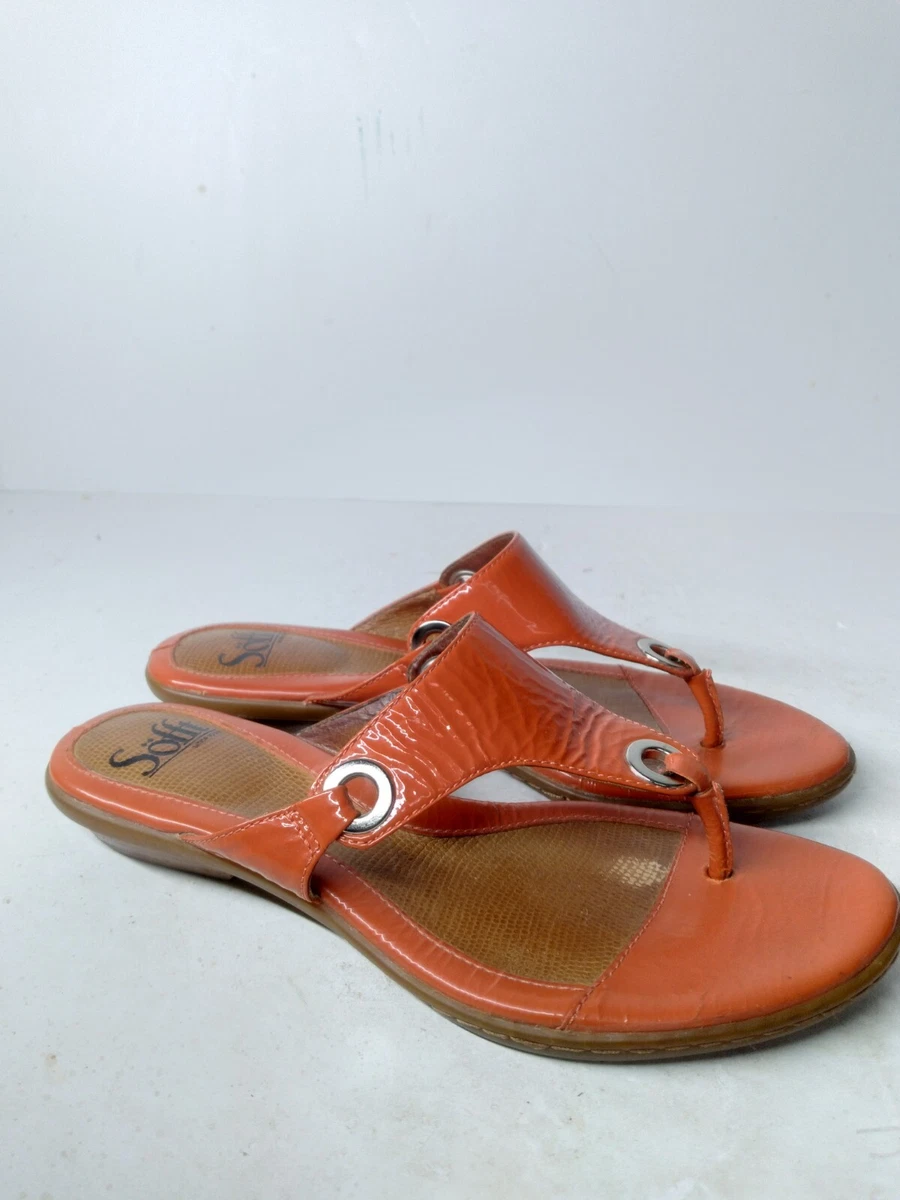 Sofft Women s Size 6.5M Orange T Strap Thong Sandals Comfort Shoes Flip Flops