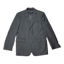 Perry Ellis Mens Two Button Blazer Dark Chocolate Pinstripe Classic Fit 40 R New