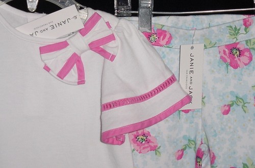 NWT Janie & Jack Girls GARDEN IN THE SKY White Top & Floral Pants Set 12-18 M - Picture 4 of 9