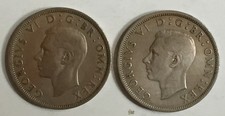 1947-1948 Coins George VI Half-Crown- Silver Cupro-Nickel- detecting find X2