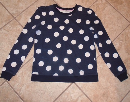 WOMENS NAVY BLUE POLKA DOT SWEATSHIRT 
