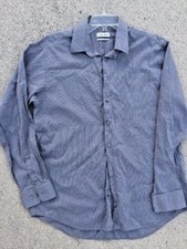 SALE @ CALVIN KLEIN Gray Long Sleeve Button Down Dress Shirt Men Sz 16.5 34/35