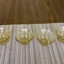 6 VINTAGE FORTE CRISA MEXICO AMBER CUSTARD CUPS -4 OZ