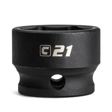 Capri Tools Stubby Impact Socket, 3/8 in. Drive, 6-Point, Metric 8 to 22 mm