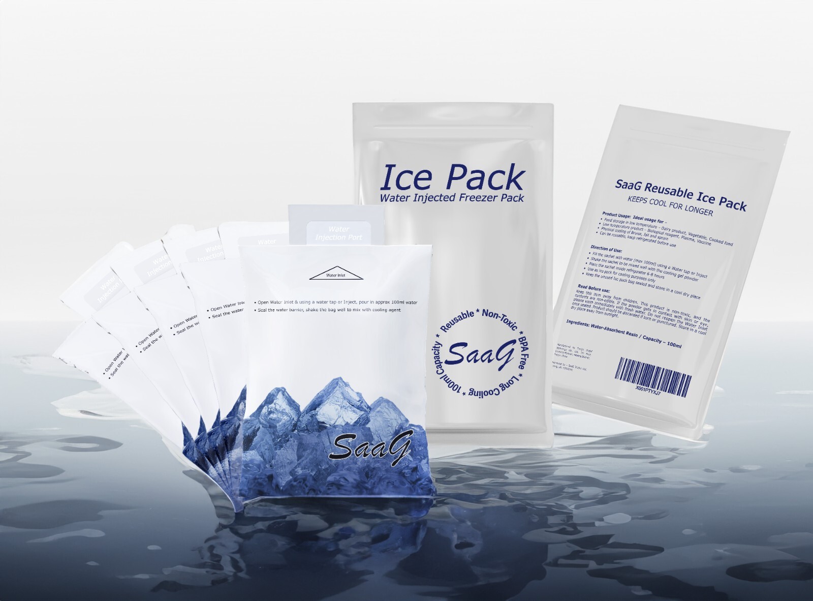 Reusable Ice Pack for Lunch Box Travel Cool Box Camping -Suitable for ...