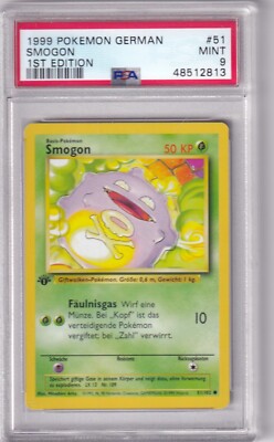 1999 Pokemon German Base Set No. 51 Smogon First Edition PSA 9