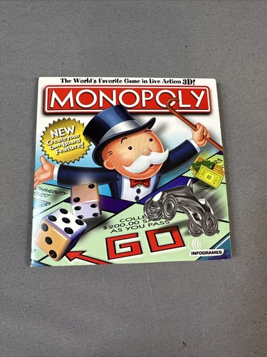 Monopoly 2001 (PC,CD ROM) Hasbro Game 3D version - (E) Everyone - Windows 95/98