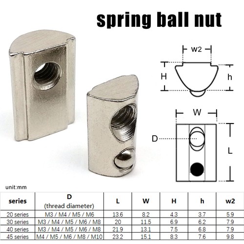 M3-M10 T Shape Block Sliding Nut for Aluminum Profile Extrusion Slot Track Rail - Picture 5 of 6