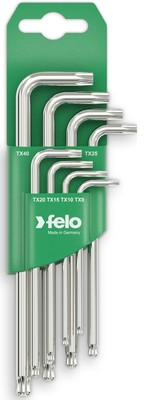 Felo Winkelschlüssel Satz 8-teilig Rundklinge lang mit Kugelkopf 348 Torx T 9...