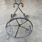 Vintage Wrought Iron Hanging Chicken Rooster Pot Rack. Alad