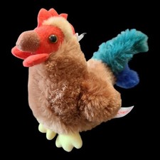 Aurora Colorful Rooster Hen Chicken Plush Stuffed Toy Small