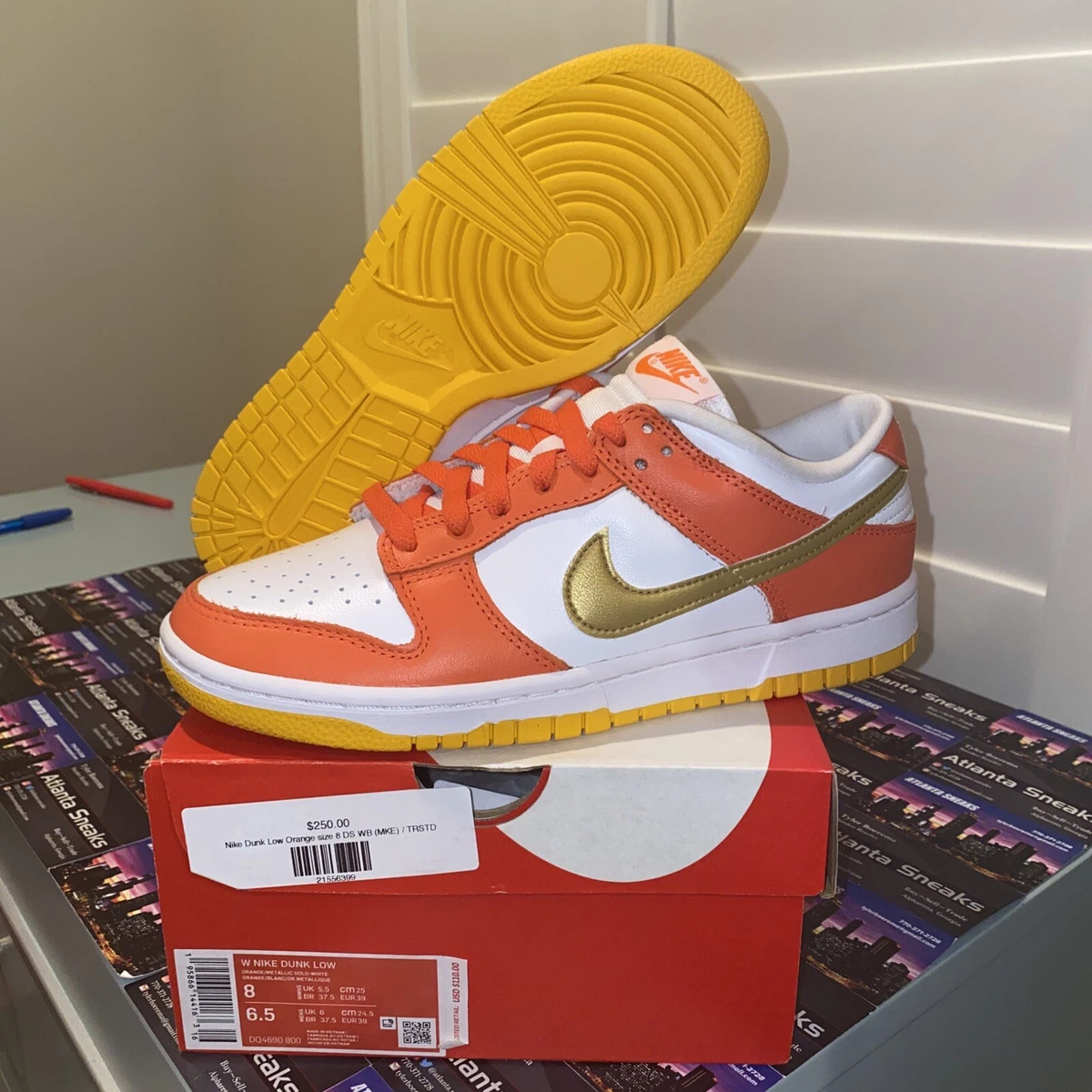 Nike dunk low special edition white / orange blaze cheap