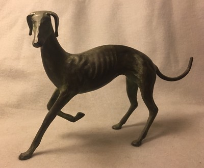 Bronze Whippet Figurine Sculpture