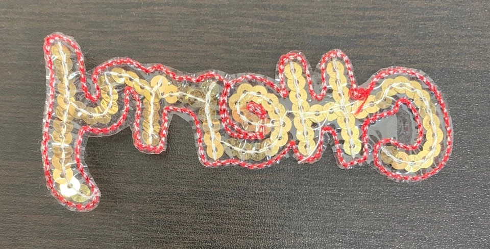 CHERRY Gold And Red Sequin Sew On Patch - Image 2 of 3