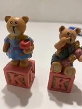 GANZ Teddy Bear ALPHABET BLOCK k Lot Of 2 Letters Under Bear FB 34