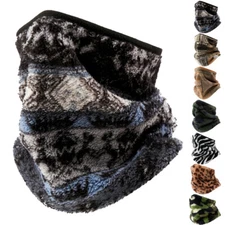 Winter Fleece Neck Warmer Gaiter Outdoor Windproof Face Mask for Cold Weather