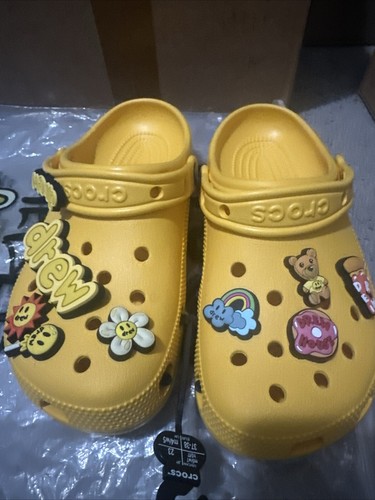 Crocs x Justin Bieber x Drew House gelb klassischer Clog-Schuh - Größe M5 W7 - NEU - Bild 4 von 7