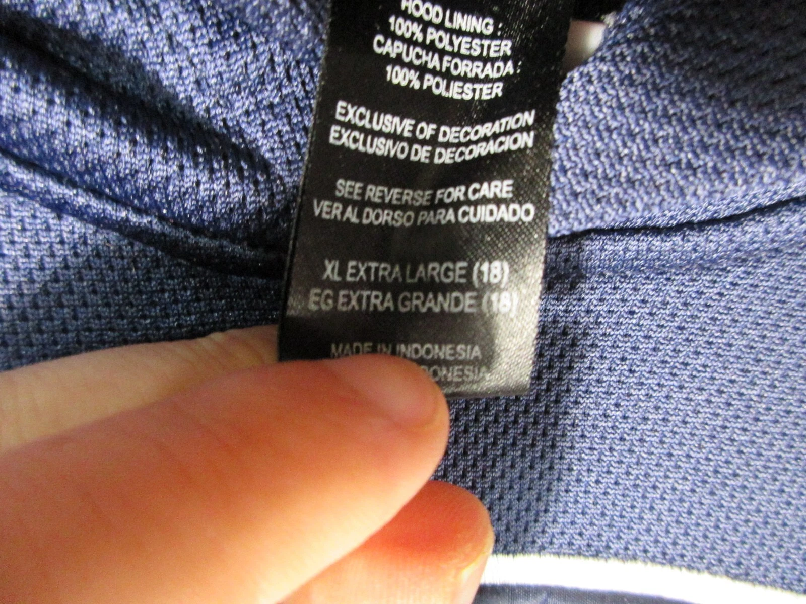 VETEMENTS Felpa con cappuccio NFL Team Apparel Youth New England Patriots taglia XL blu