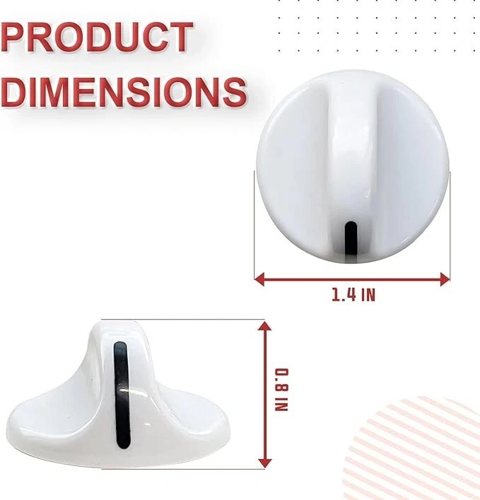 2 perillas temporizadoras de secadora para Gibson GEF331AS1 GEF331AS0 GGF331AS0 GGF331AS3 GSG746RHS0 Foto 4 de 4