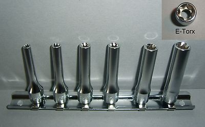 Koken Steckeinsätze 1/4'' E-Torx E4 - E5 - E6 - E7 - E8 - E10 Lg. 50 mm