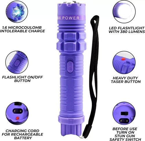 FIGHTSENSE HEAVY DUTY STUN GUN WITH LED FLASHLIGHT FOR WOMEN SELF DEFENSE - Picture 39 of 91