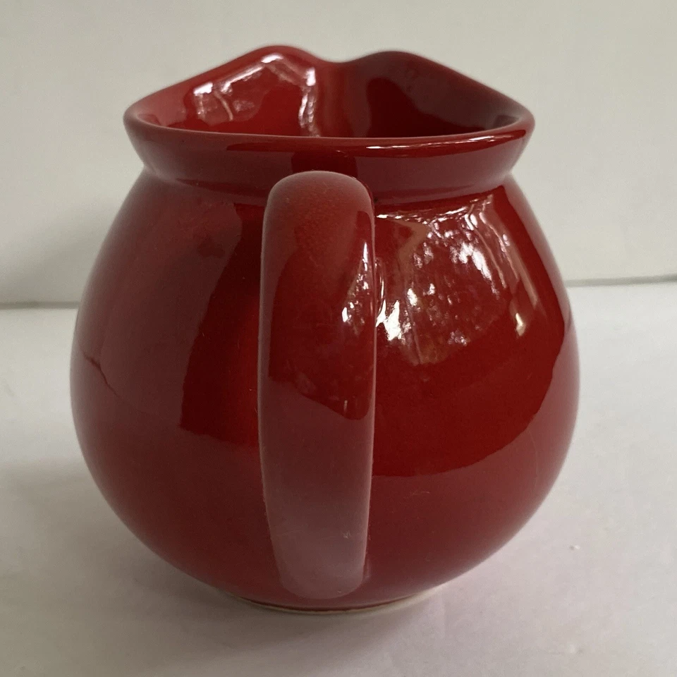 "Jarra Waeshersbach roja crema jarabe gres Alemania brillante 4"" usada en excelente estado cerámica" Foto 2 de 4