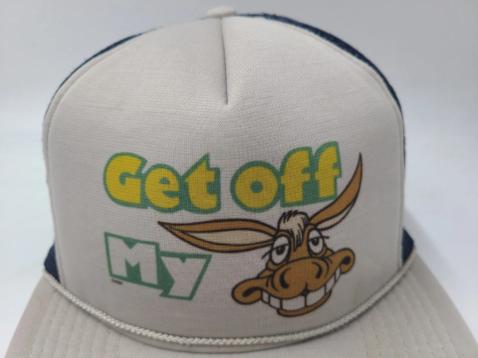 Vintage Get Off My Ass Donkey Mesh Trucker Snapback (Fits Small) Hat Cap Funny - Image 4 of 4