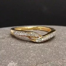 0.50Ct Round Cut Lab Created Diamond Wedding Band Ring 14K Yellow Gold Plated