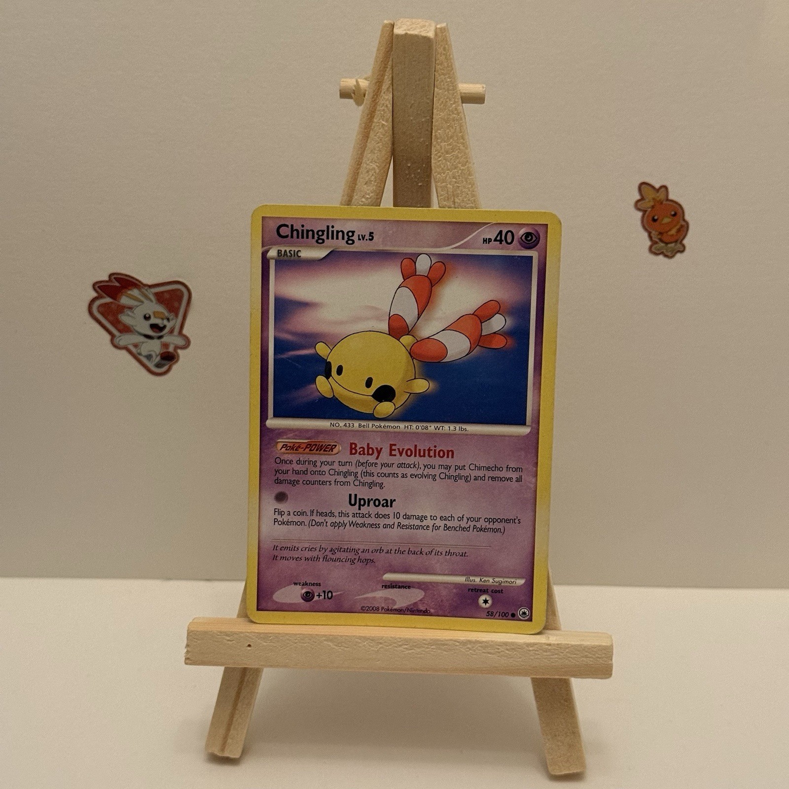 Chingling 58/100 Diamond & Pearl Majestic Dawn Pokemon Card VGC Sleeved Vintage
