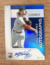 2015 Prizm Baseball RJ ALVAREZ #68 Blue Prizm RC AUTO SP /75 Padres