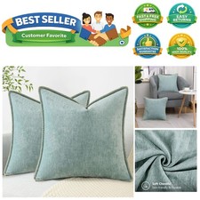 Spring Chenille Soft Cozy Throw Pillow Covers 22x22 Set of 2, Modern Farmhous...