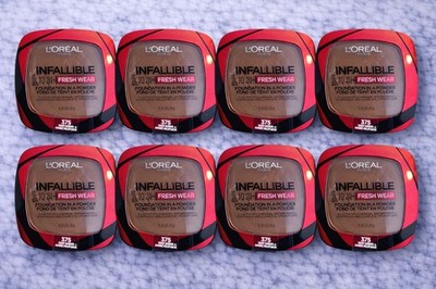 8 Pk L'Oreal Infallible 24H Fresh Wear Foundation In a Powder 375 Deep Amber  