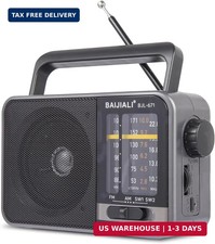 Portable AM/FM Transistor Radio with Loud Speaker, Battery or USB Powered - Comp