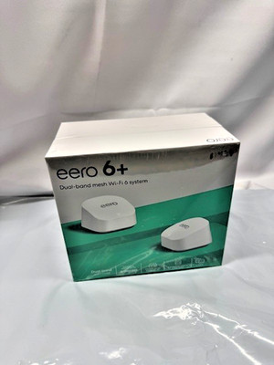 eero 6+Dual Band Wifi 6 System 2402 Mbps 2 Port 574 Mbps Wireless Router-R010211