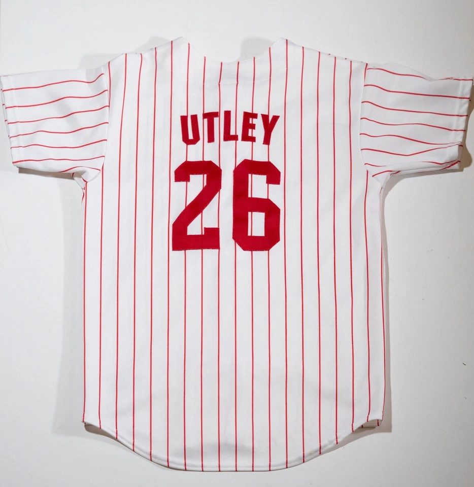Majestuosa camiseta de béisbol Chase Utley #26 Philadelphia Phillies MLB pequeña de colección Foto 2 de 4
