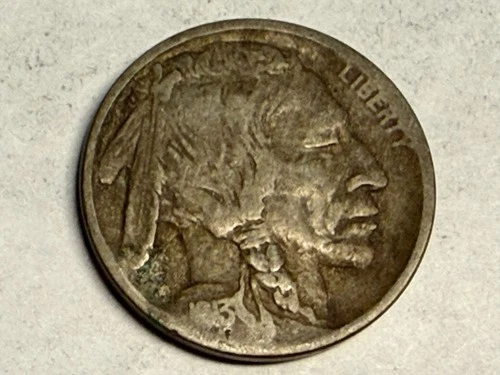 1913 type 2 (on plain) Indian Head BUFFALO NICKEL. Fine, deep toning. #q6