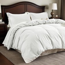 Flax Linen Duvet Cover Queen Size, 3PCS Natural French Linen Cotton Duvet Cov...