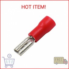 Baomain 0.11" Female Quick Disconnect Spade Terminals,Insulated Crimp Connectors