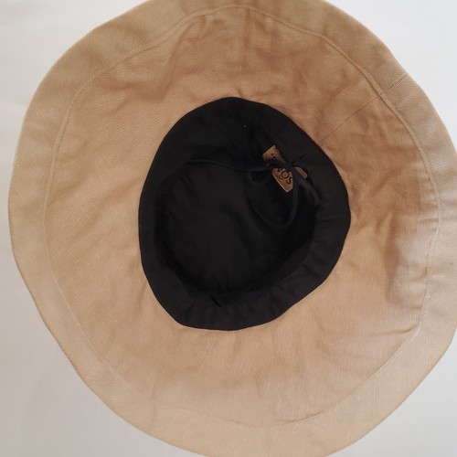 SONG Val Gregori Mckenzie One Size Tan Bucket Hat Embroider Floral & Mosquito - Picture 12 of 15