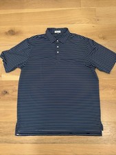 Peter Millar Summer Comfort Men's Blue Striped Polo Shirt Size 2XL