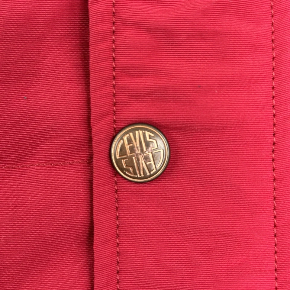 Винтажный Levis мужской вниз пуховик жилет L Western Y2K ковбой красный поли вельвет молнии - Изображение 4 из 4