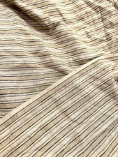 100 Flax Linen Fabric Yarn Dyed Multi Stripe Natural Off White 57