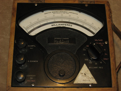 Sensitive Research Polyranger C-2 multimeter; 10ma to 10 amp/1 to 1000 volt DC