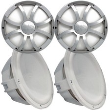 Two Wet Sounds Revo 12" Subs and Grills White Subs and Silver XS Grills 4 Ohm