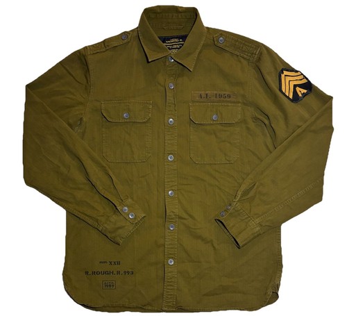 Alpha Industries Caliber Military Army Fatigue Shirt - Moss Green - Men’s Large
