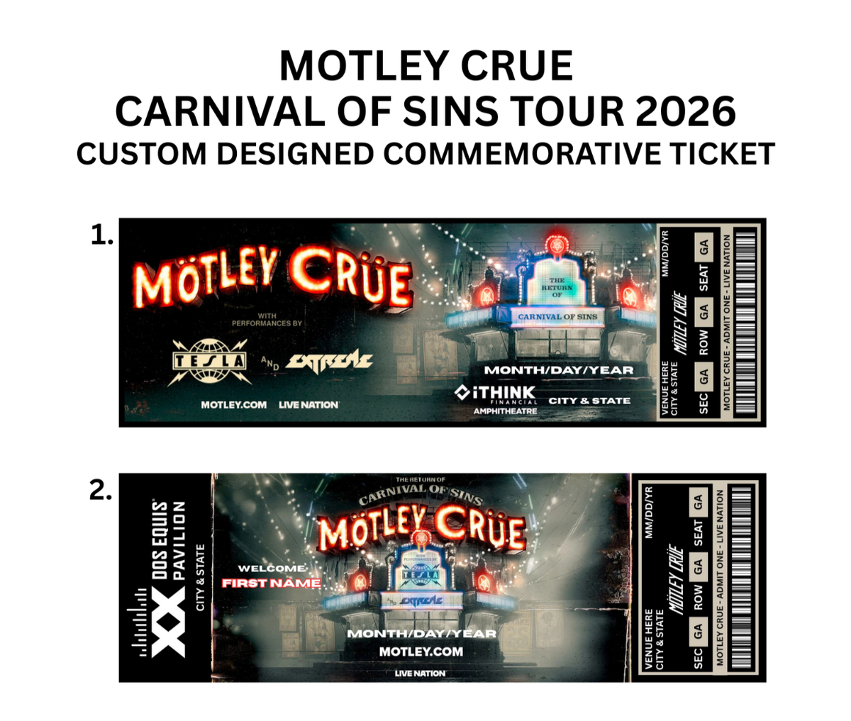 Motley Crue Carnival Of Sins Tour 2026 Custom Design Commemorative